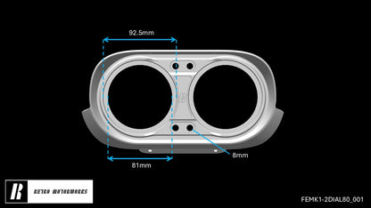 Ford Escort Mk1 Standard Small Binnacle Panel – Custom Fit for 80mm Gauges, SLA Printed
