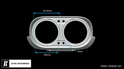 Ford Escort Mk1 Standard Small Binnacle Panel – Custom Fit for 85mm Gauges, SLA Printed (Copy)