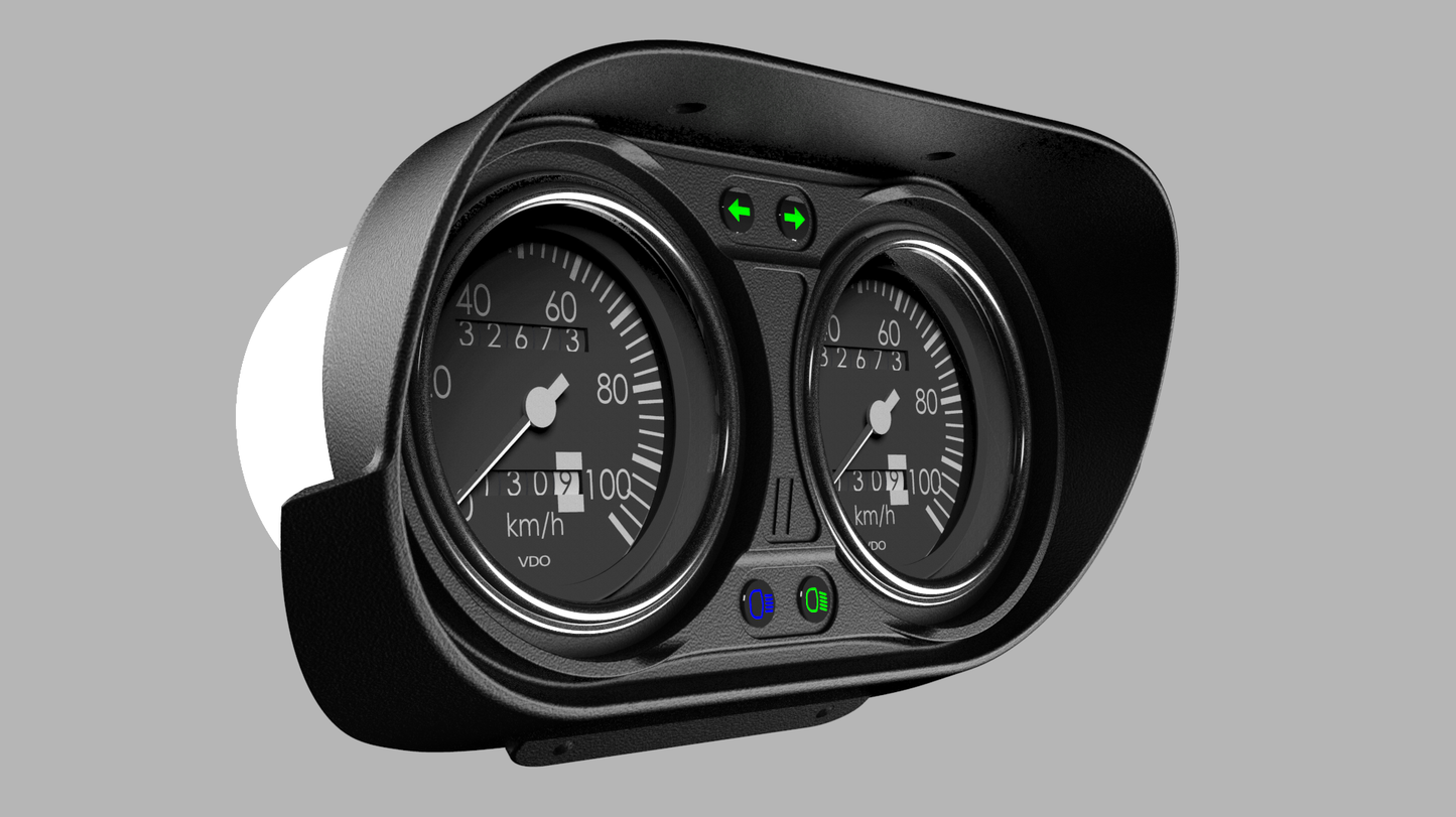 Ford Escort Mk1 Standard Small Binnacle Panel – Custom Fit for 85mm Gauges, SLA Printed (Copy)