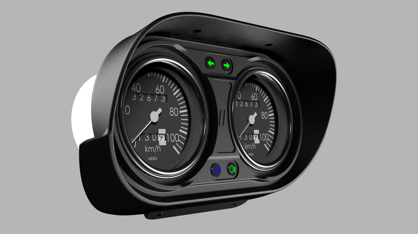 Ford Escort Mk1 Standard Small Binnacle Panel – Custom Fit for 80mm Gauges, SLA Printed